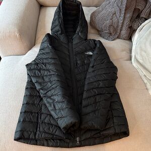 The North Face Quilted Black Hooded Jacket